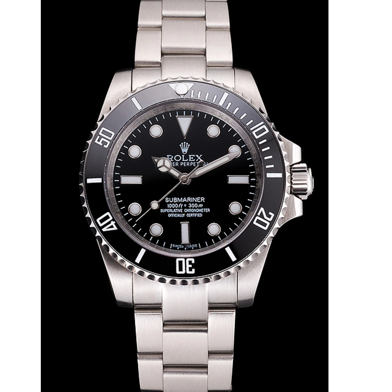 Good copy rolex watches Stainless Bezel Case No Date Swiss Black Bracelet Dial Submariner And Steel And Rolex 0629